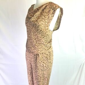 VTG 80s EZ Street nature print blouse and pant set